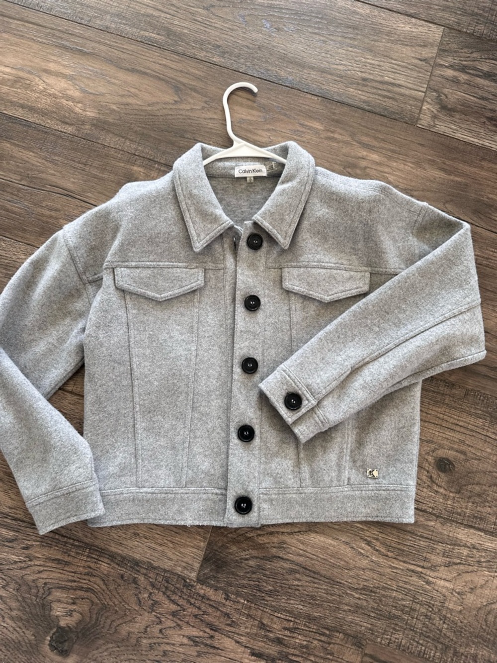 Calvin Klein Light Grey Button-Front soft Jacket